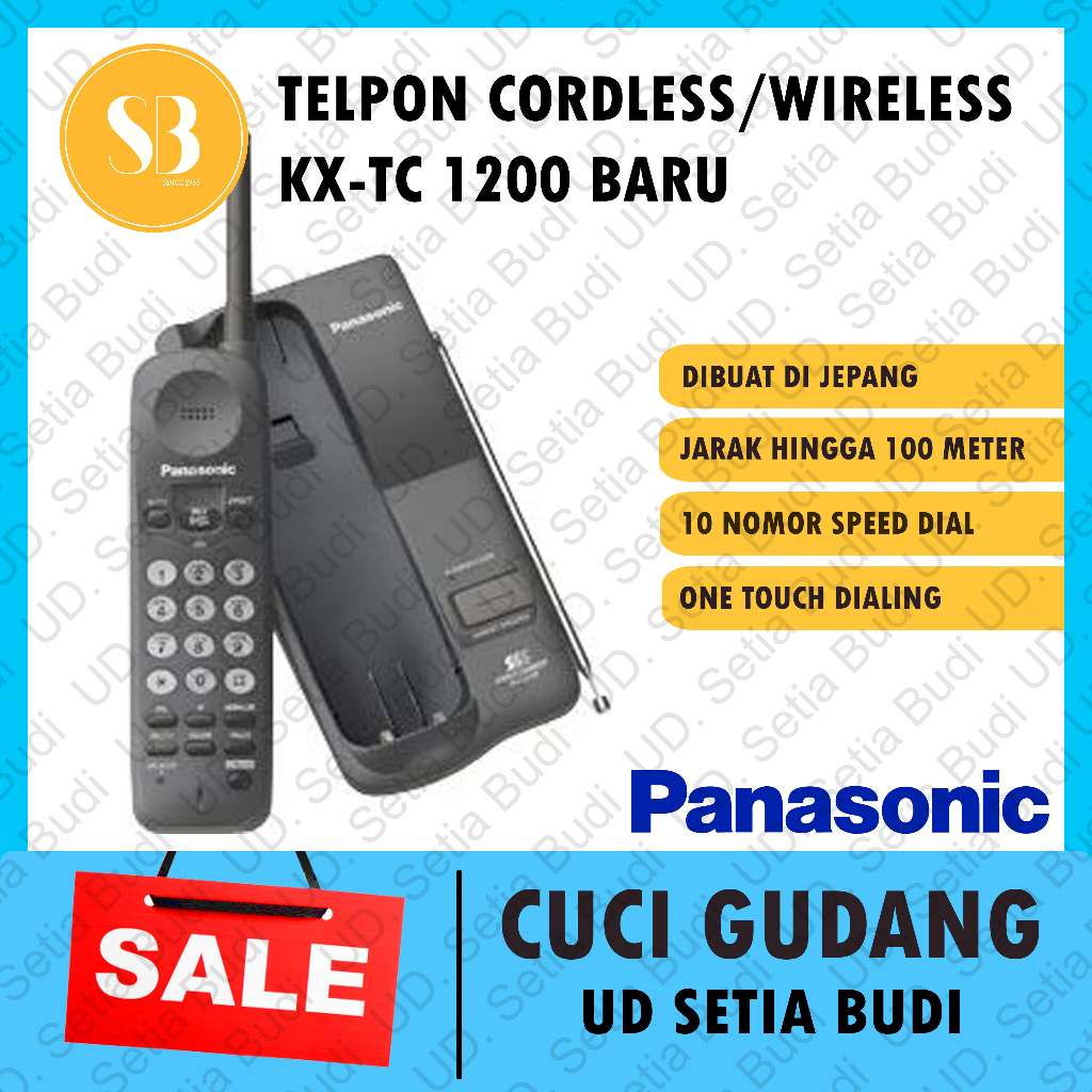 Telepon Cordless / Wireless Panasonic KX-TC1200 Asli Jepang dan Baru