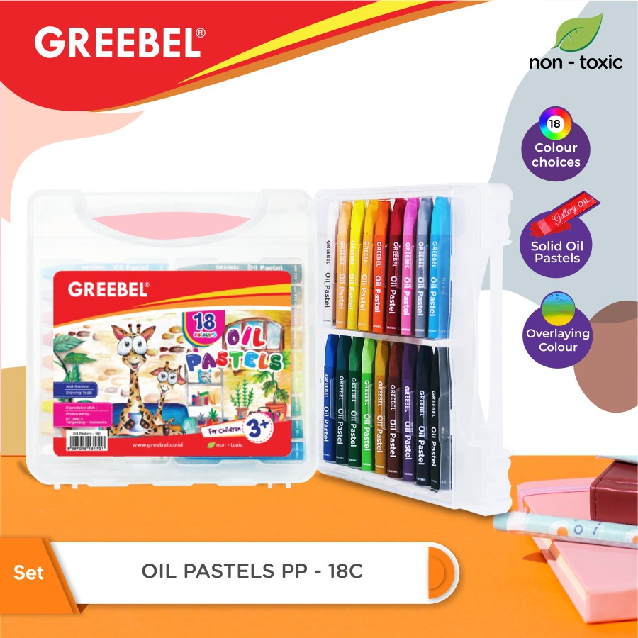 

crayon greebel 18 warna oil pastel