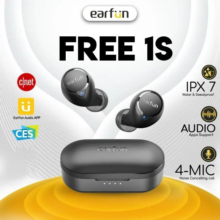 Earfun Free 1S (Alt Free Mini) 6H IPX7 4Mic Wireless Charging Apps
