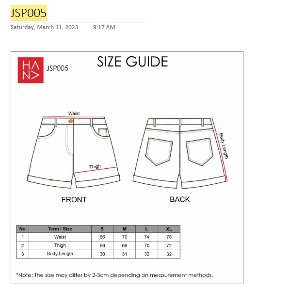 Hana Fashion - Laila Jeans Short Pants - JSP005