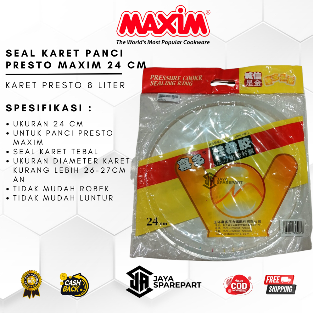 SEAL KARET PANCI PRESTO MAXIM 24 CM | PRESSURE COOKER 8 Liter | Perlengkapan dapur