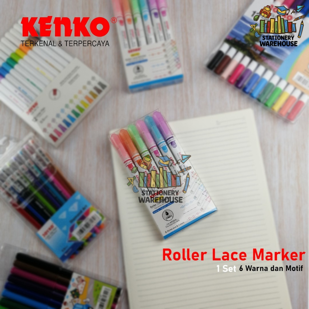 

Roller Lace Marker RM-106 KENKO / Penanda Rol Renda Marker unik buat dekorasi 6 warna dan 6 motif