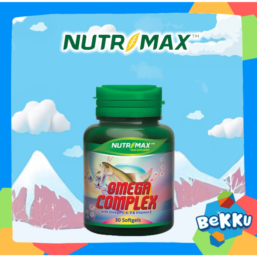 Nutrimax Omega Complex With Omega 3, 6, 9 & Vitamin E 30 Tab / Kesehatan Jantung dan Otak / Bekku