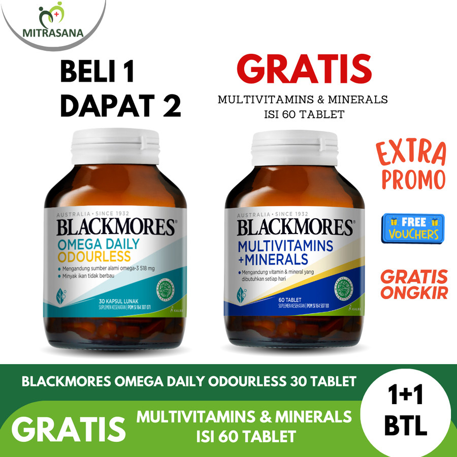 Blackmores Omega Daily Odourless (30) Gratis Blackmores Multivitamins Dan Minerals 60 Tablet