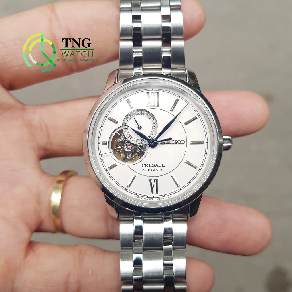 Seiko Presage SSA365J1 White Dial Open Heart - Jam Tangan Pria SSA365