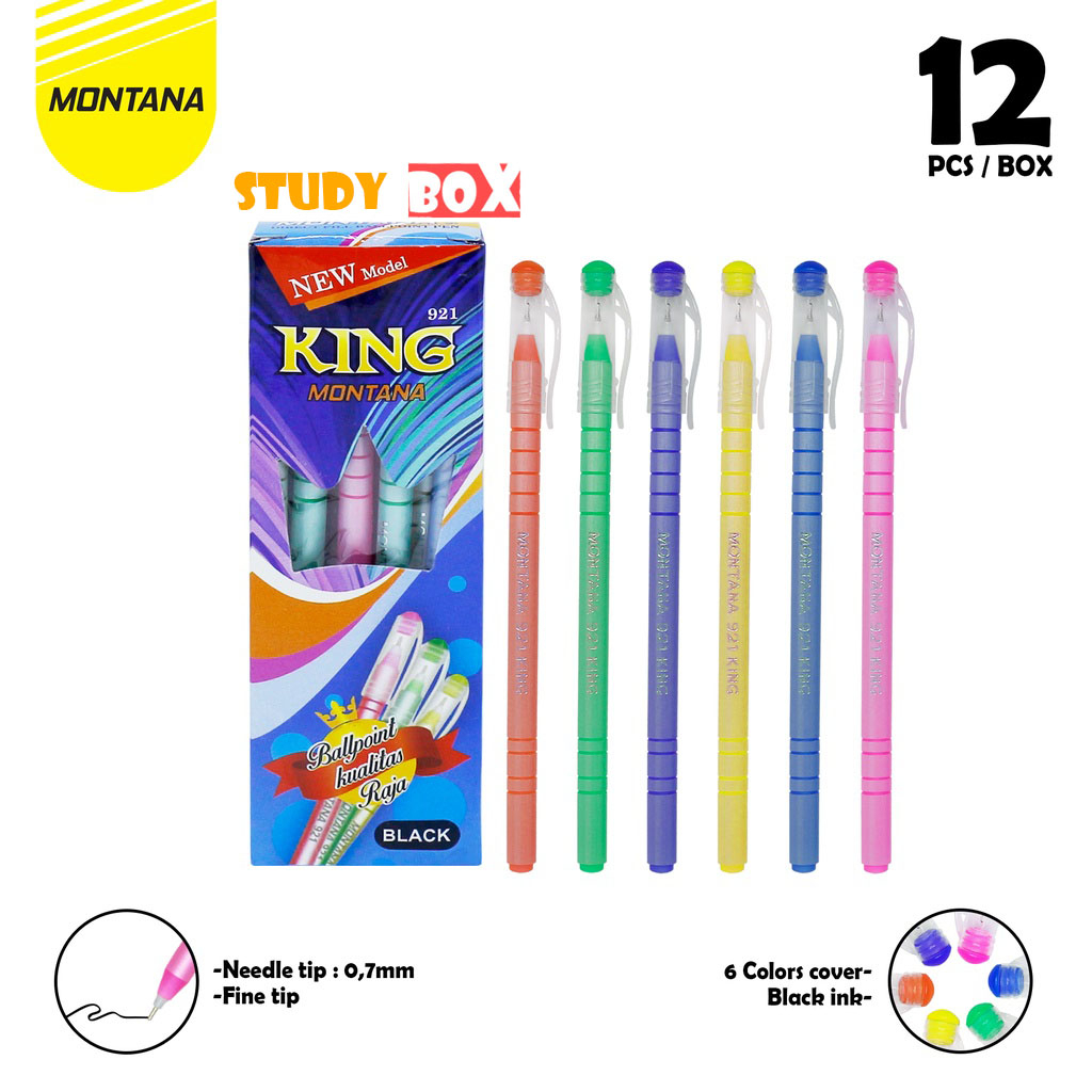 

12pcs Bolpen KING Montana 1 Pack Murah / Pulpen Lilin Ulir Lilin Montana / Ballpoint Lilin King