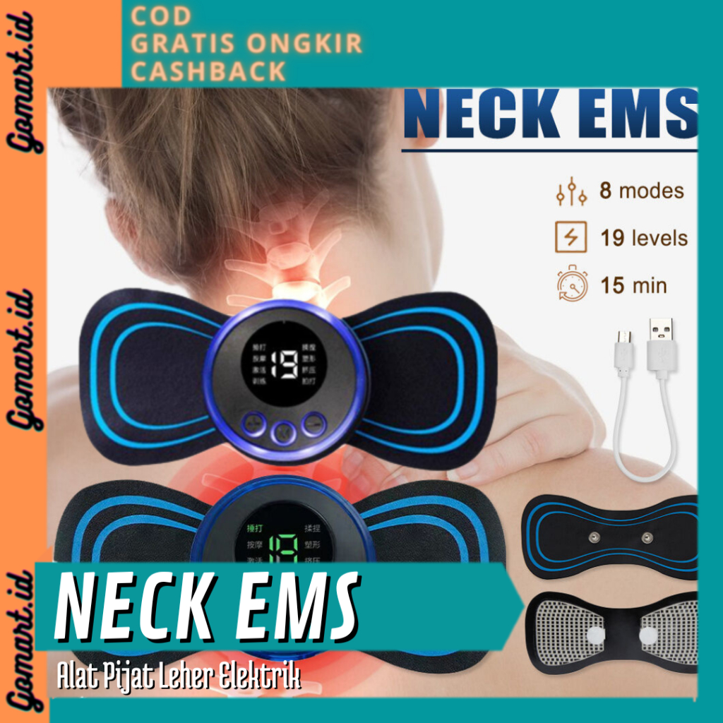 Alat Pijat Leher Elektrik Portable EMS - Neck Cervical Massager Electric Stimulator