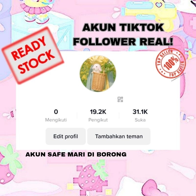 AKUN TIKTOK REAL FOLLOWER NO SUNTIK