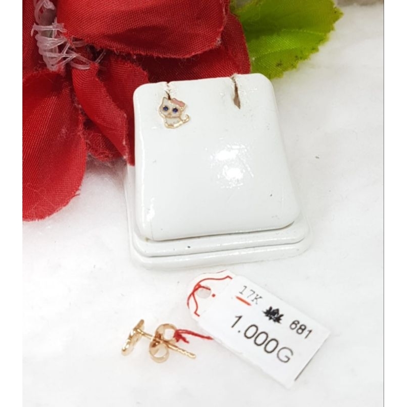 Anting emas 75 kucing imut