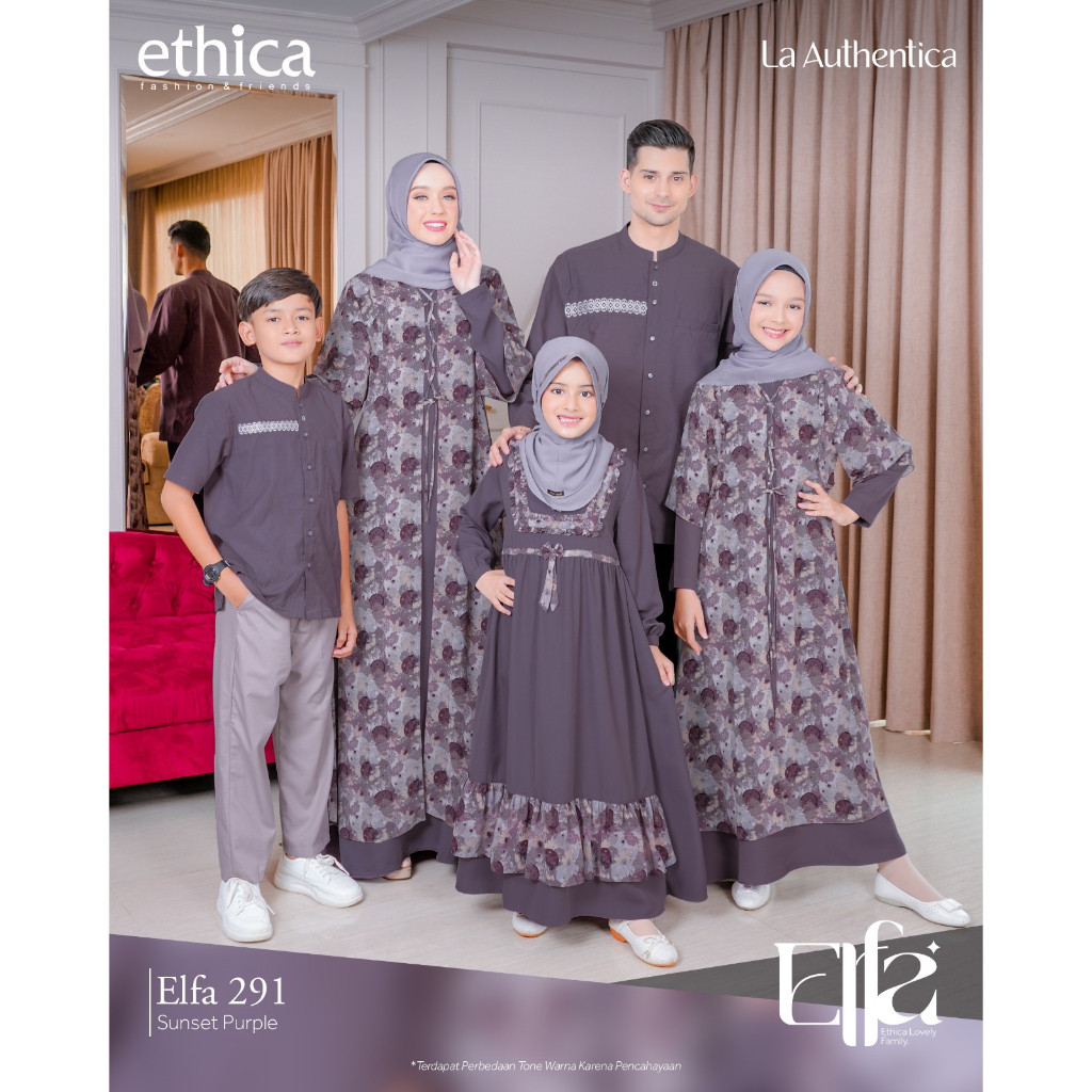 ( Sarimbit Ethica Elfa 291 Sunset Purple ) Gamis Dewasa Ethica Kagumi 291 Kahfi 278 Kagumi Kids 143 