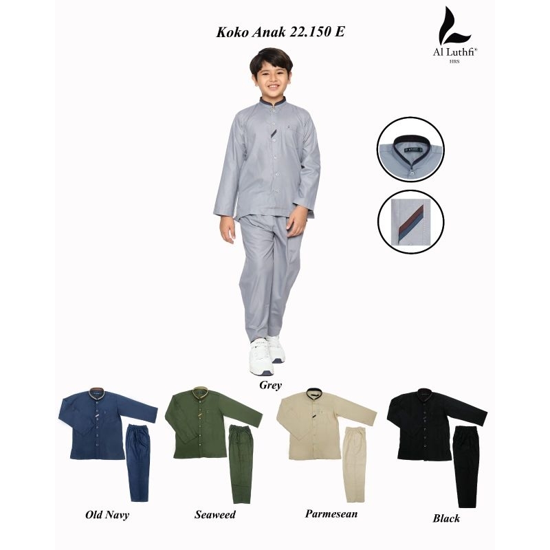 Baju koko stelan anak Al-Luthfi Warna Lengan Panjang