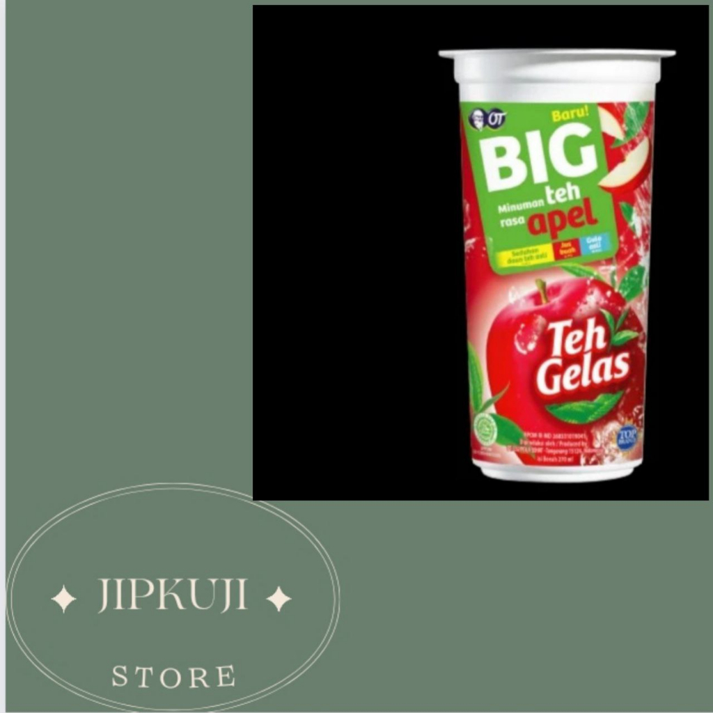 teh gelas big teh siap minum kemasan 250ml rasa apel