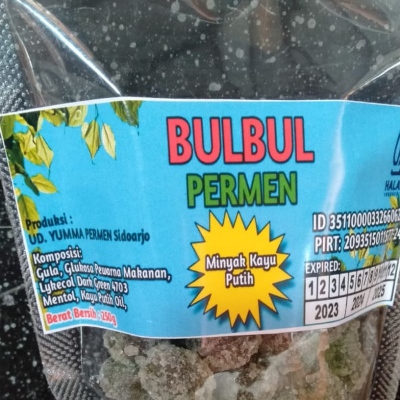 

Permen Bulbul Varian Rasa: Minyak Kayu Putih, Asam, Jahe, Dan Tutty Fruity Kemasan Plastik 150gr dan 250gr