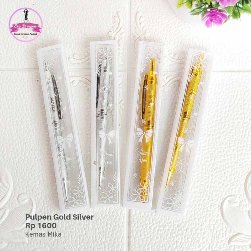 

Souvenir Pulpen Gold Silver Mika 50 pcs