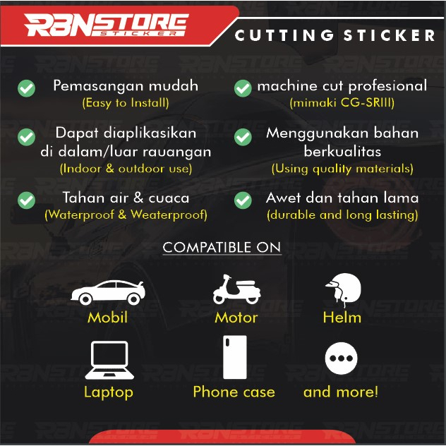 STIKER ISLAMI TAUHID ONE FINGER CUTTING STICKER HOLOGRAM DAN WARNA SOLID