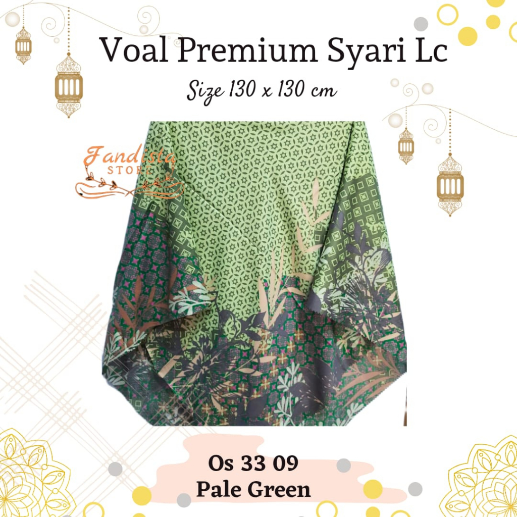 Hijab - Jilbab segiempat voal motif syari