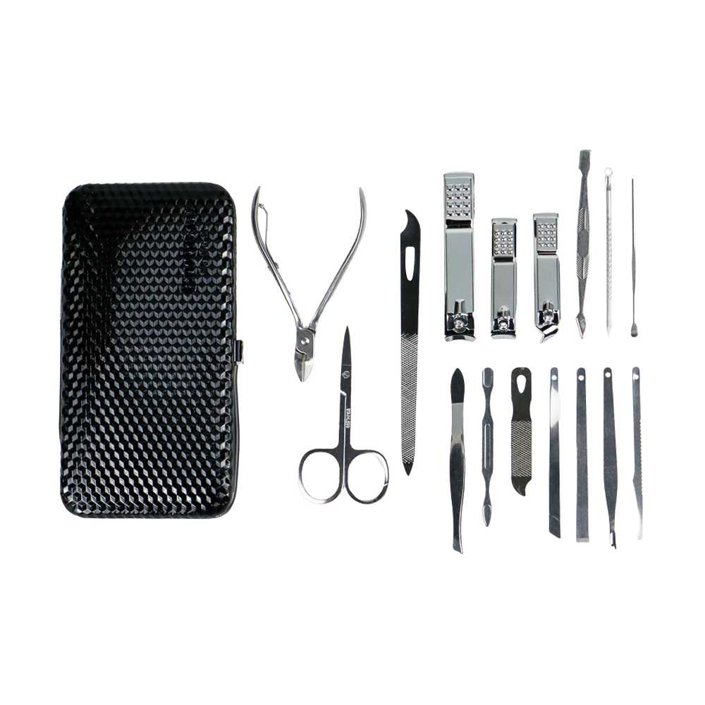 Paket Perawatan Kuku Nail Art Manicure Pedicure Set 16 in 1 Stainless Potongan Kuku