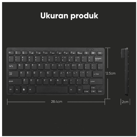 Keyboard gaming komputer pc mini murah kabel silent tipis mini-Hitam/