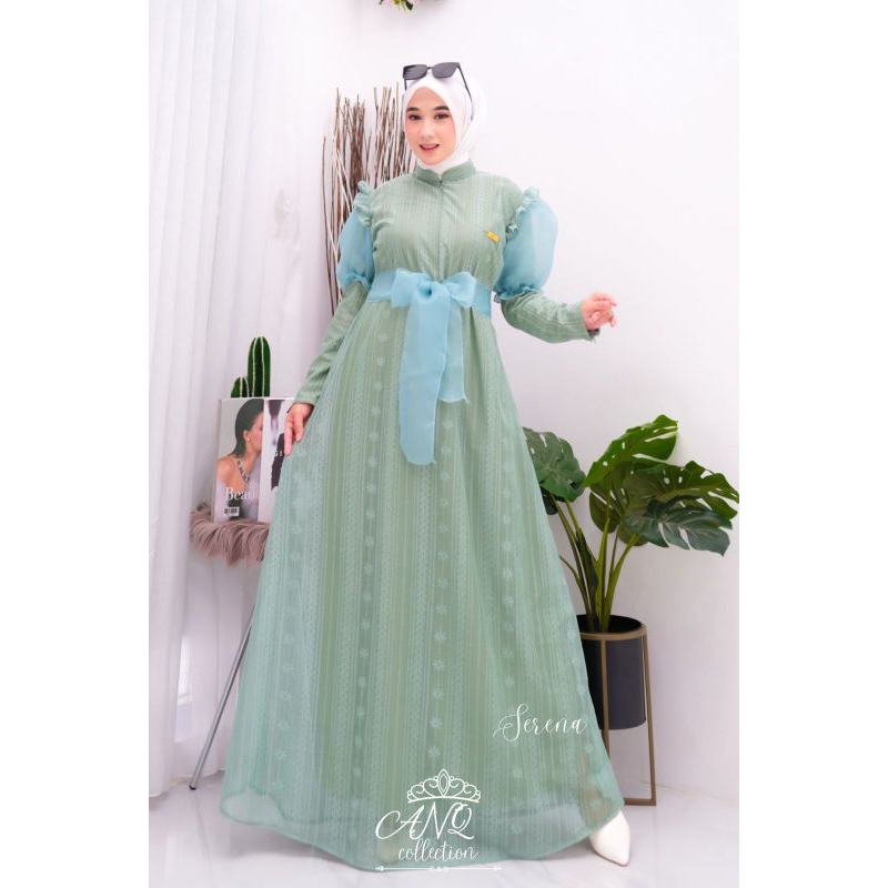 Gamis Serena by ANQ Colection | Gamis Brukat Organza by ANQ Collection