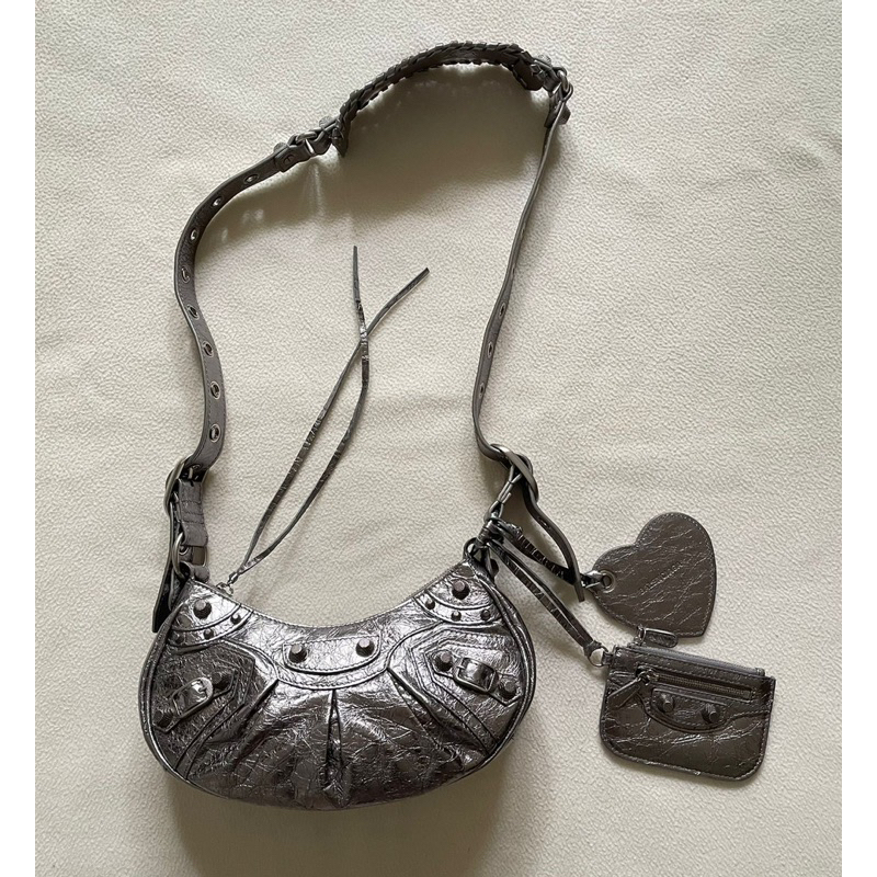 balenciaga le cagole bag xs silver