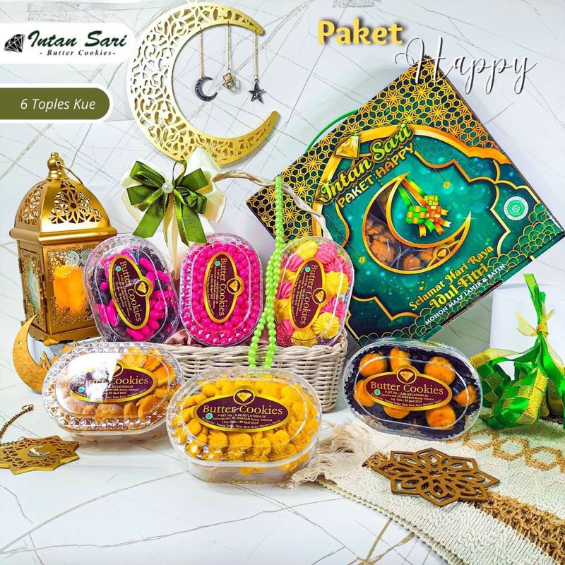 

PAKET KUE INTAN SARI PAKET HAPPY ISI 6 TOPLES / PARCEL KUE KERING / PAKET KUE