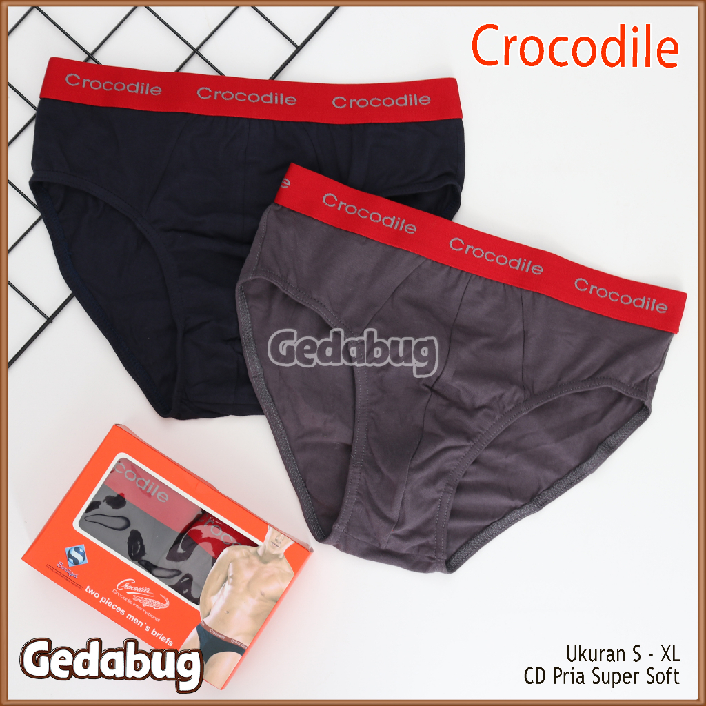 2 Pcs - CD Pria CROCODILE 552-006 Box Orange | Celana dalam segitiga Karet Boxer | Gedabug