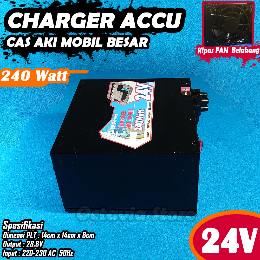 Cas Aki Mobil Charger Accu 24V Kapasitas Besar