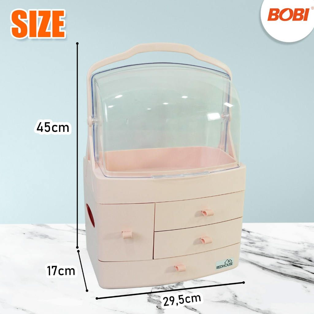 Rak kosmetik &amp; Tisu 4 Susun - Kotak Penyimpanan Makeup &amp; Tisu Jumbo - Warna Random