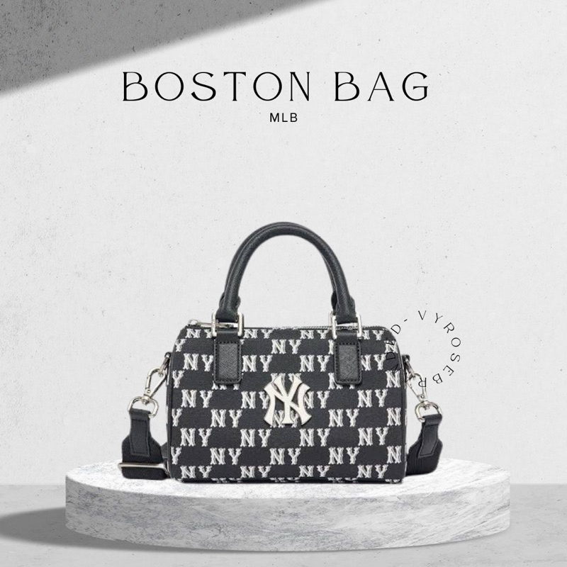 MLBE Classic Monogram Jacquard Boston Bag