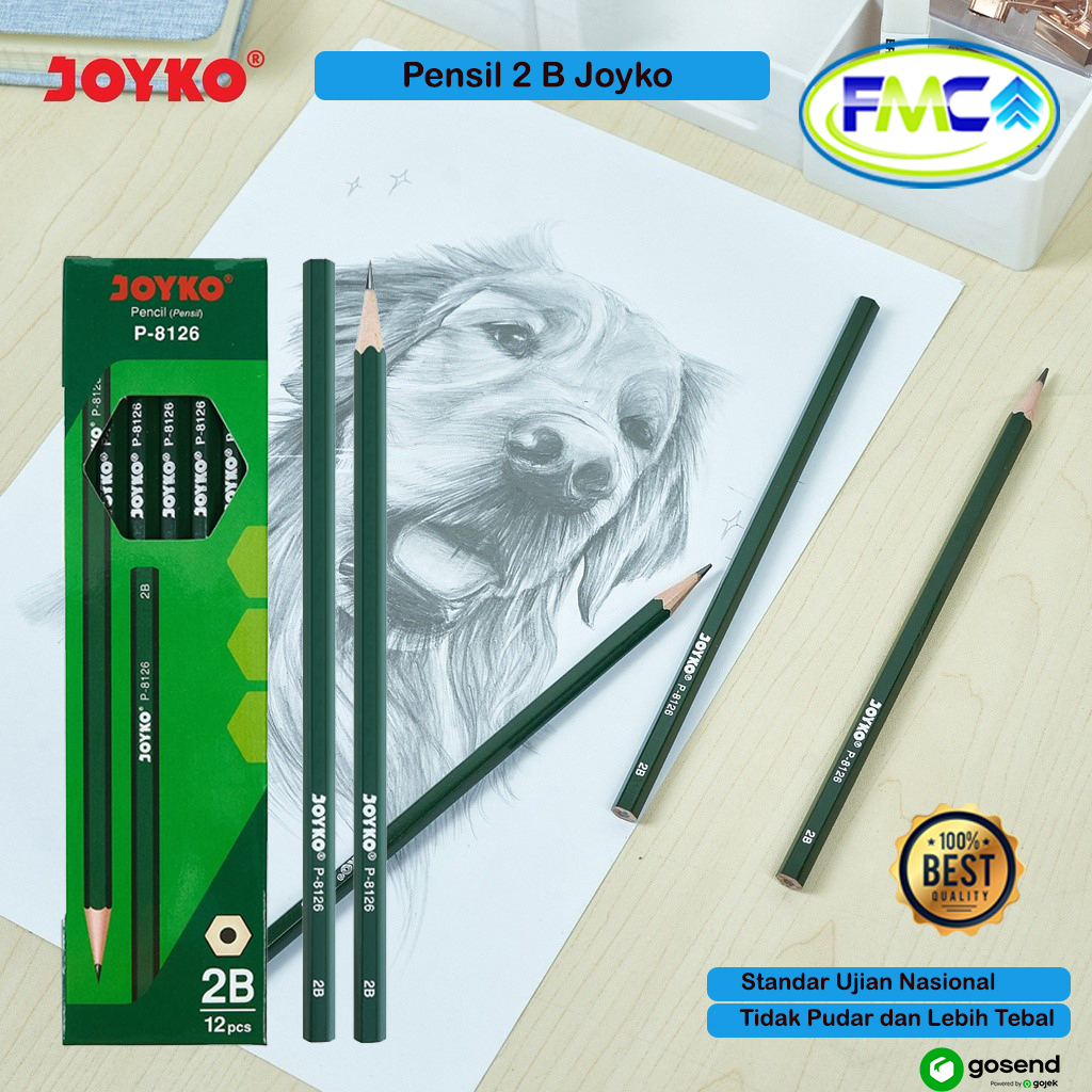Pensil 2B Joyko Pencil Alat Tulis Ujian Nasional Negara Pensil Kayu Komputer Kaligrafi Sketsa Hexagonal Original