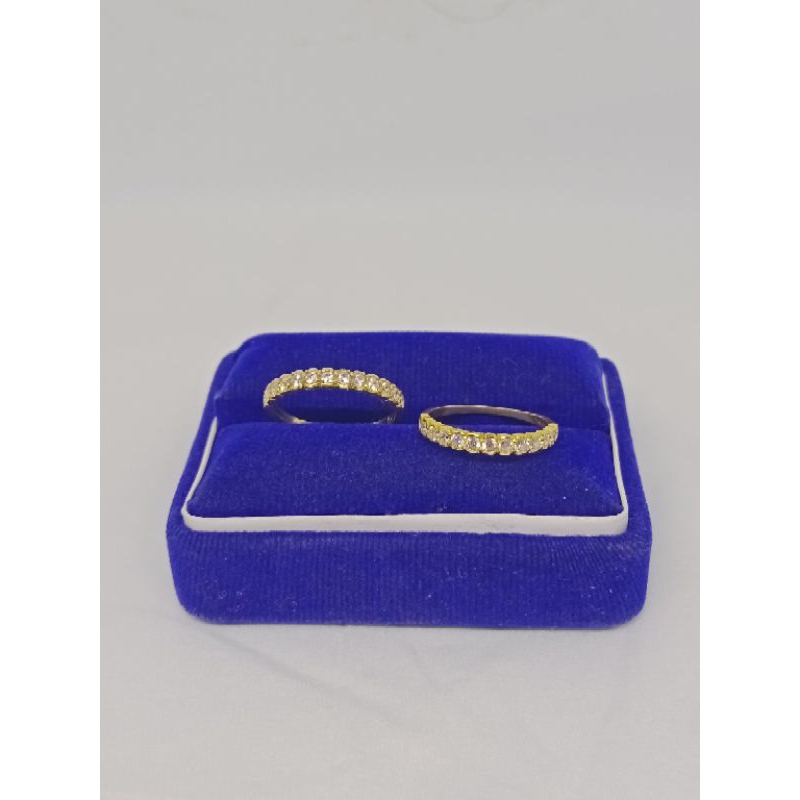 cincin listring mp 1 baris tanam / cincin perak asli silver 925 lapis emas/ cincin fashion terbaru