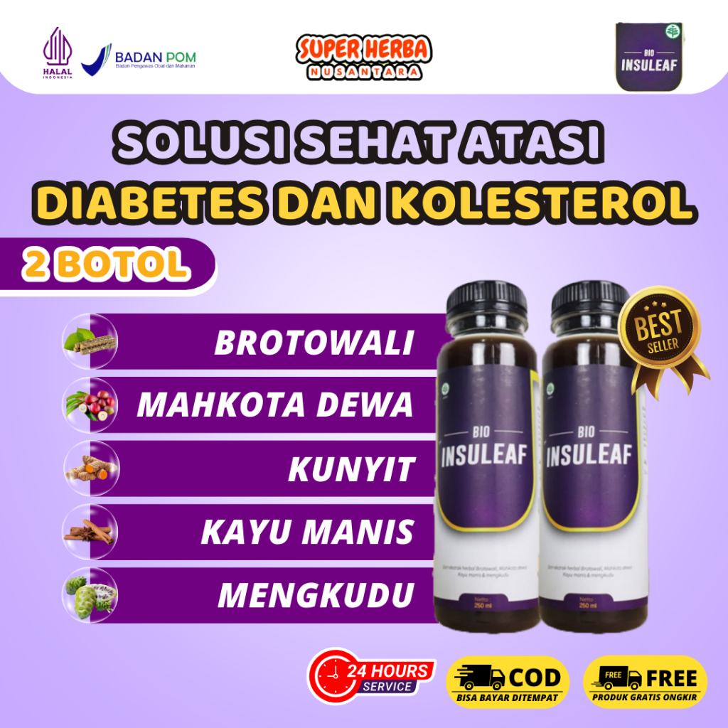 

[PAKET 2 BOTOL] | Bio Insuleaf | Minuman Herbal Alami Atasi Diabetes Kencing Manis Turunkan Kolesterol dan Mengatur Gula Darah