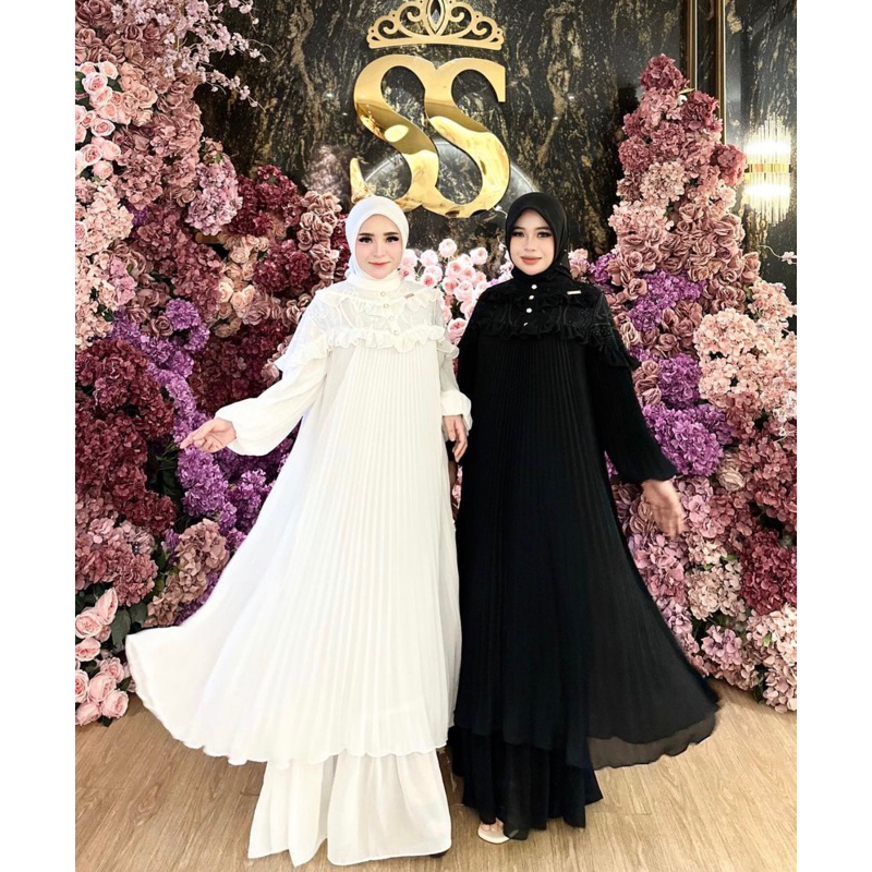 DRESS PLISKET BROKAT by shellasaukia