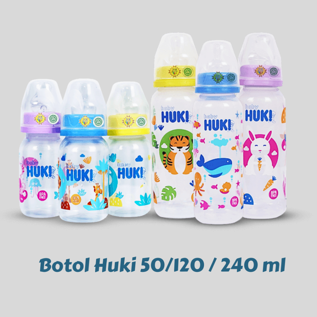 HUKI BOTOL SUSU bayi silicone nipple 60 120 240 ml