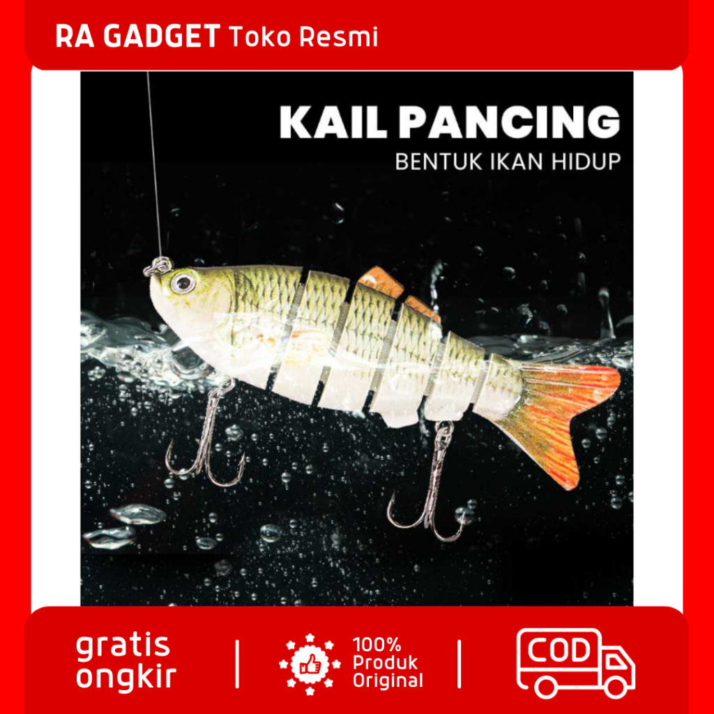 Kail Pancing Bentuk Ikan Hidup / Bait Umpan Pancing Memancing Fish Fishing Lure Model Ikan Palsu Tir