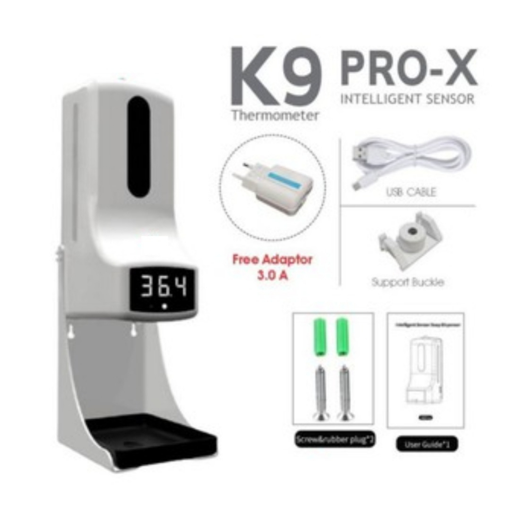 Termometer K9 Pro X Automatic Infrared Thermometer &amp; DispenserHand Sanitizer 2 in 1