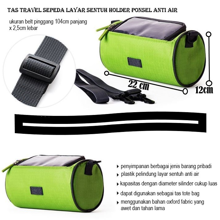 Handlebar Bag TAS STANG SPEDA MTB, Lipat, Federal, Gravel, Balap Waterproof