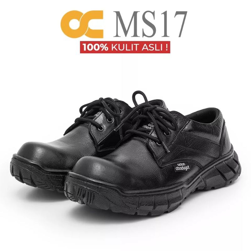 Sepatu Kulit Safety Proyek Pria Odon Cibaduyut Oc Ms17