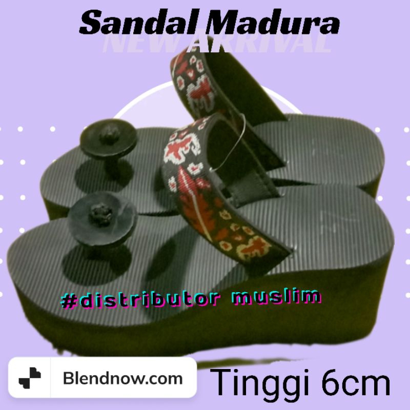 (GROSIR) SANDAL MADURA ASLI TINGGI 6CM SIZE 36-42 SANDAL WEDGES SANDAL GUNUNG TERKUAT BAHAN SPON