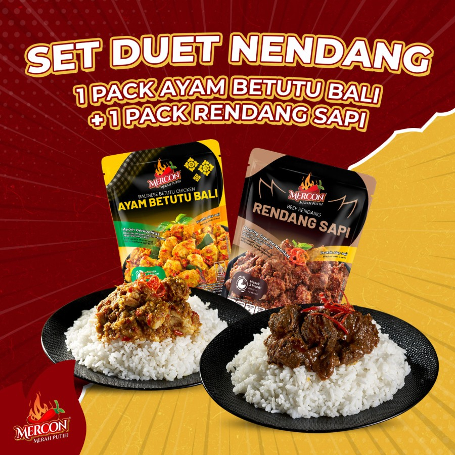 

MERCON MERAH PUTIH - SET DUET NENDANG AYAM BETUTU + RENDANG