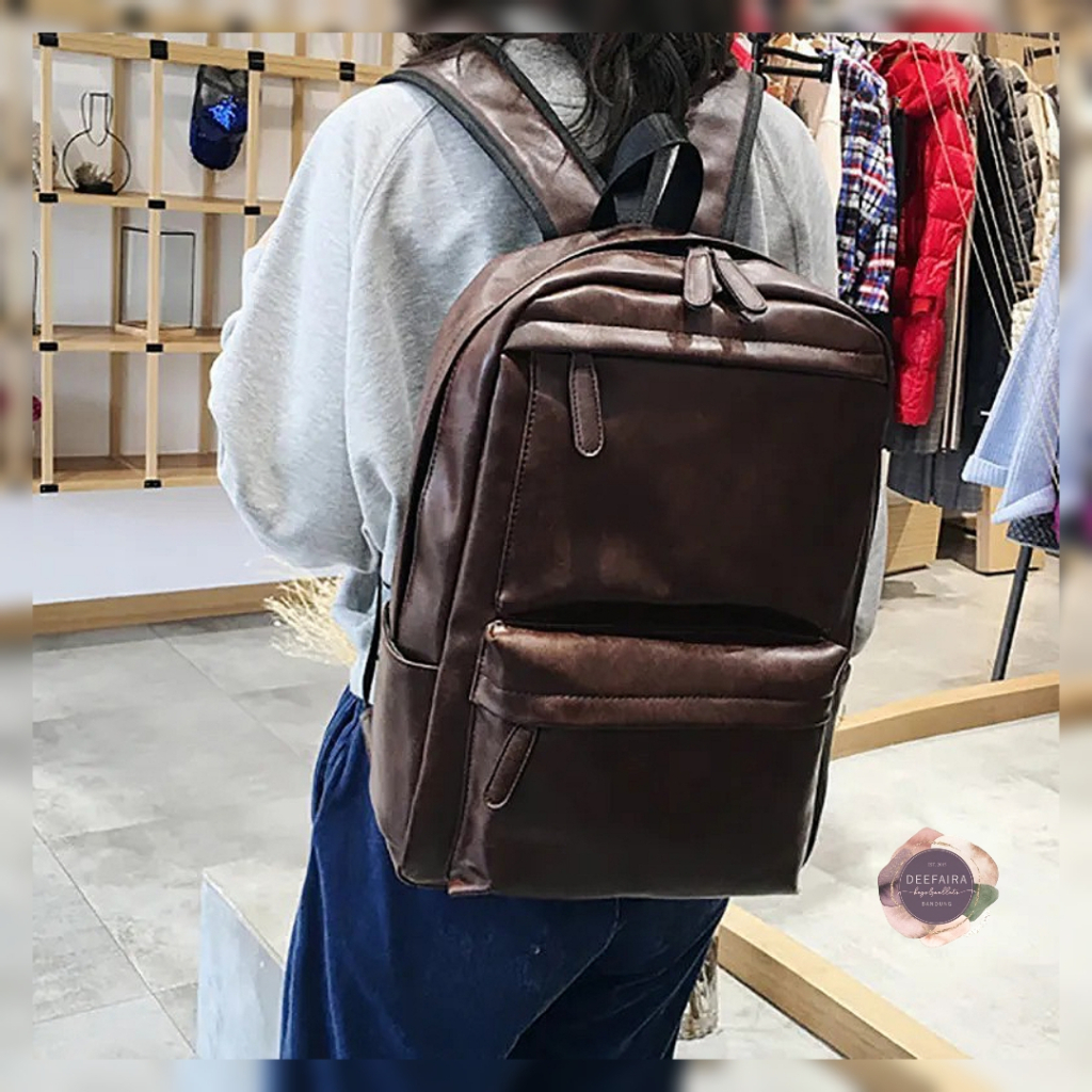 Tas Ransel Kulit Wanita Serbaguna Model V515 Rayy Gratis Botol Minum Cocok Untuk Sekolah Dan Kuliah