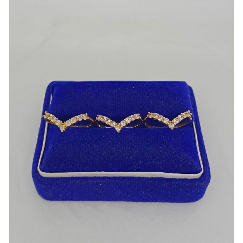 cincin listring (fuji) mata putih/perak asli silver 925 lapis emas/perhiasan fashion wanita terbaru