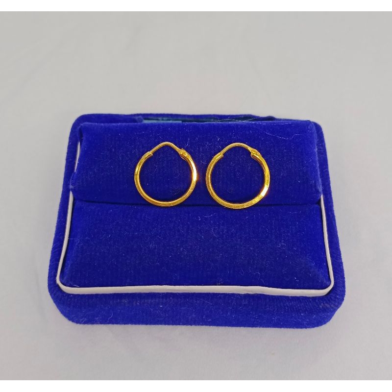 anting gypsi ukir samping / anting perak asli silver 925 lapis emas/ anting fashion terbaru