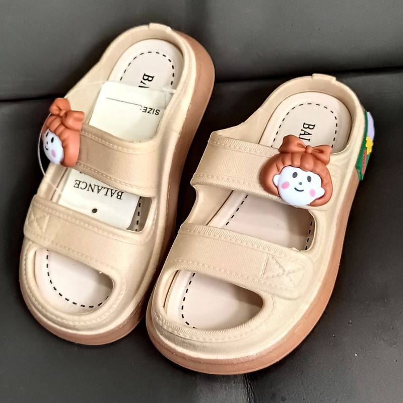 Sandal anak perempuan import sandal balance size tanggung 30-35 selop anak wanita ban2 sendal viral 029 motif trendy lucu
