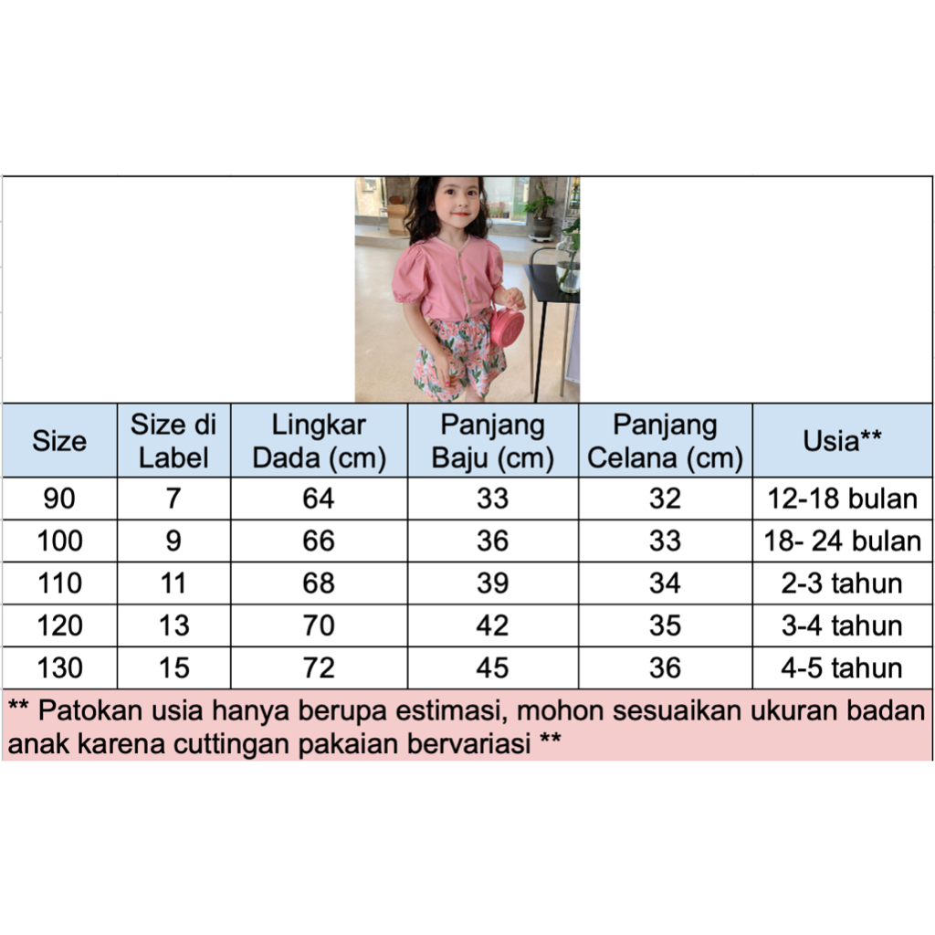 Setelan Anak Perempuan Set Baju Celana Cewek Impor Baju jalan Anak