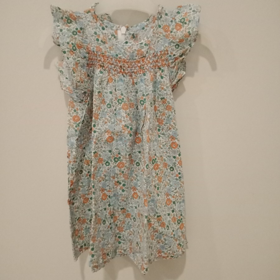 Preloved smocked dress anak flowers Agabang 2years
