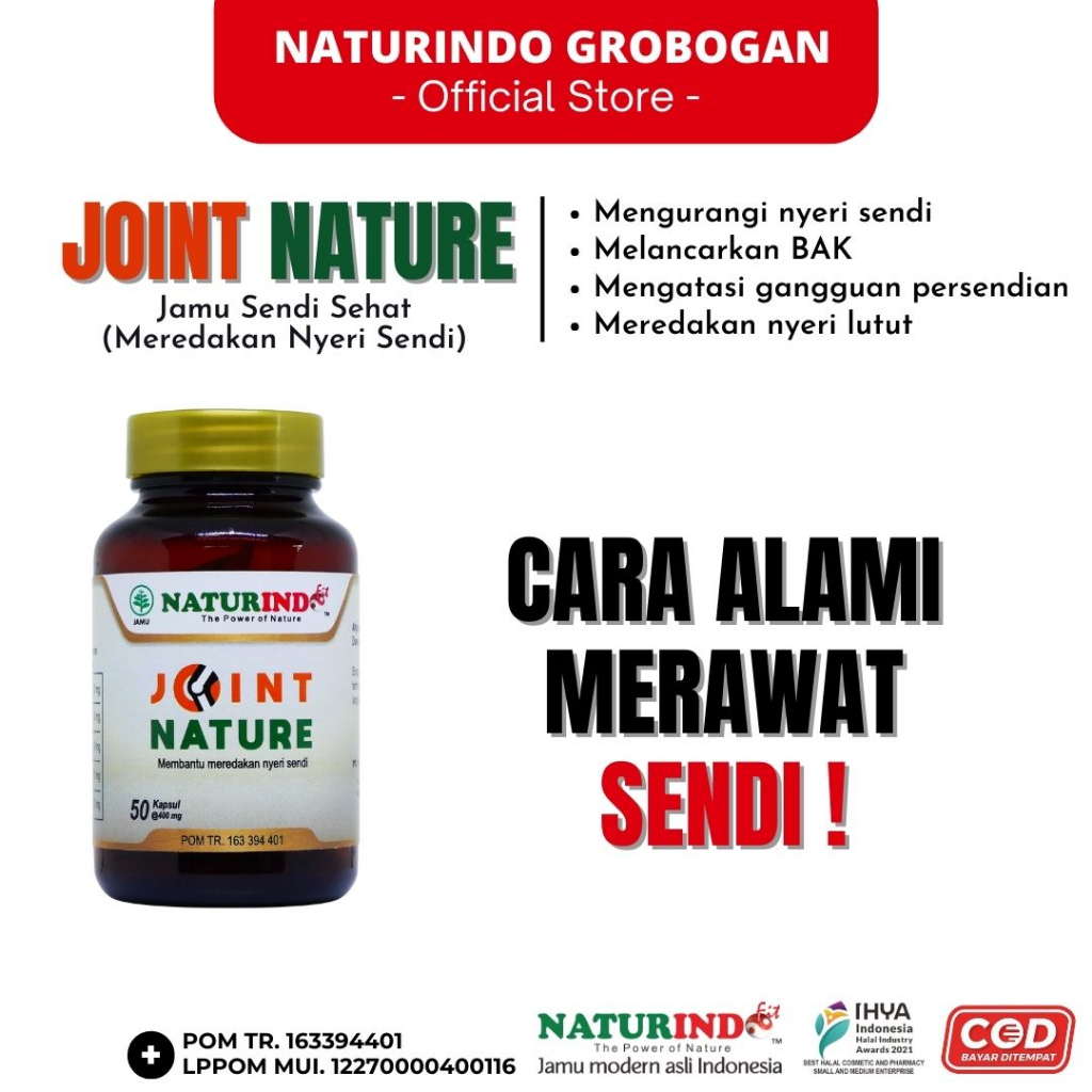 Obat Herbal Nyeri Sendi Membantu Meredakan Nyeri Sendi Isi 50 Kapsul Naturindo