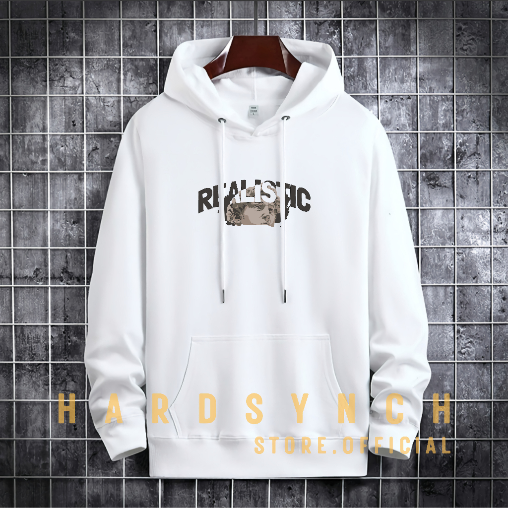 Sweater Hoodie Realistic Unisex ( Pria &amp; Wanita ) Premium Quality S-XXL Cotton Fleece / Hoodie Korean Style / Sweater Hoodie / Hoodie Polos / Hoodie Wanita / Hoodie Pria / Sweater Hoodie Distro Original ( R 117 )