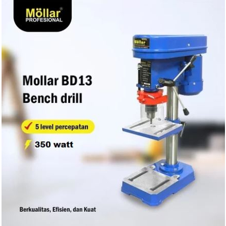 Mollar 13mm Drill Press Heavy Duty - Mesin Bor Duduk 13mm Mollar