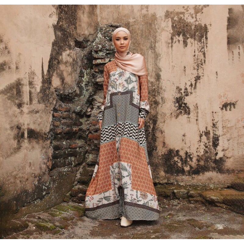 Zaskia Sungkar Mima Dress Brick Ori Jastip